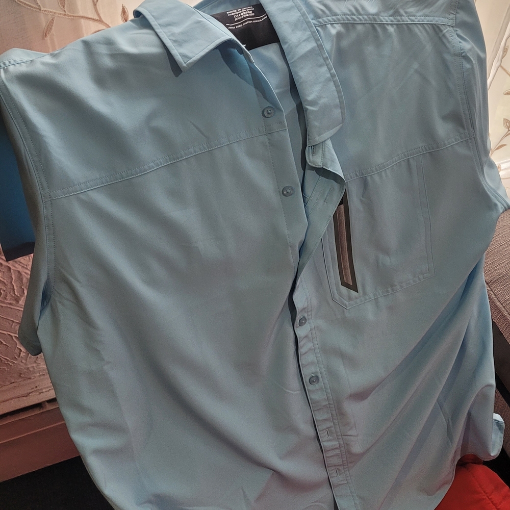 Point Zero Light Blue Short Sleeve Button Shirt